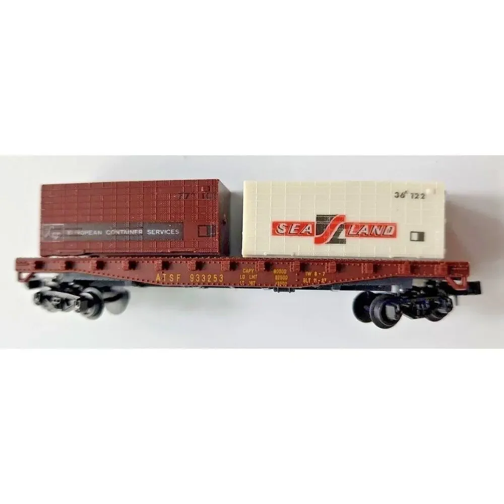 Model Power‎ 7022 N Santa Fe Scale Flat Car W/ 2 Cargo ATSF #933253 U105-16